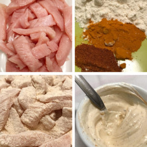 Bocconcini di pollo con curcuma e yogurt